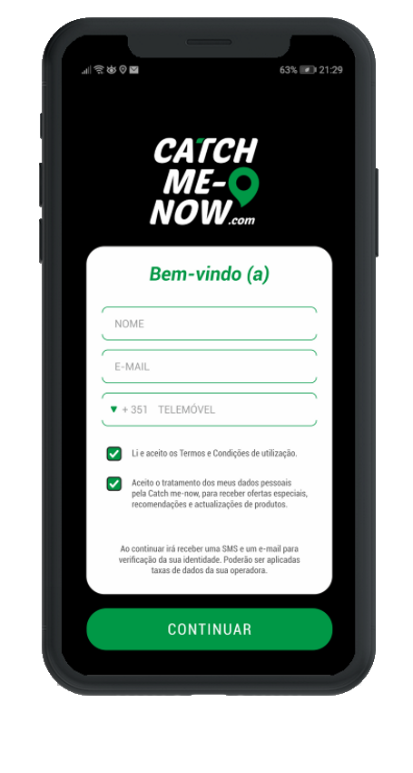 CatchMe-Now Funcionalidades